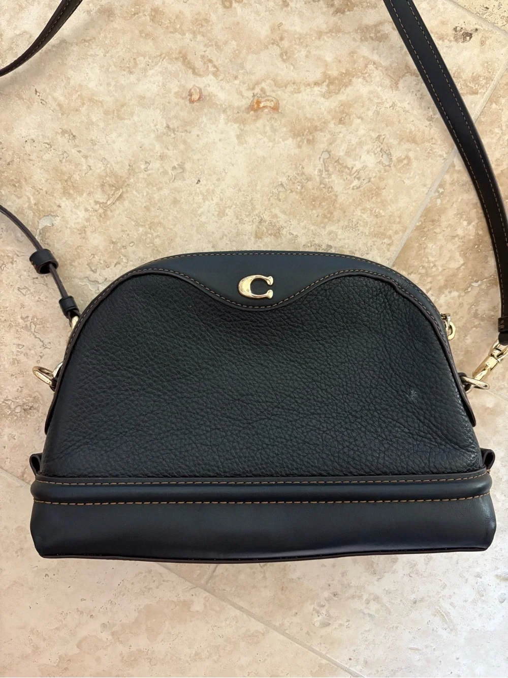Coach compact pebbled